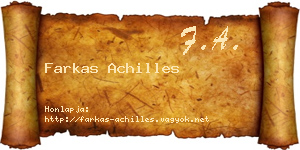 Farkas Achilles névjegykártya